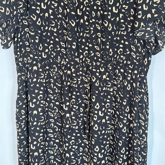 Simons Black & Tan Animal Print Chiffon Dress - Picture 4 of 11